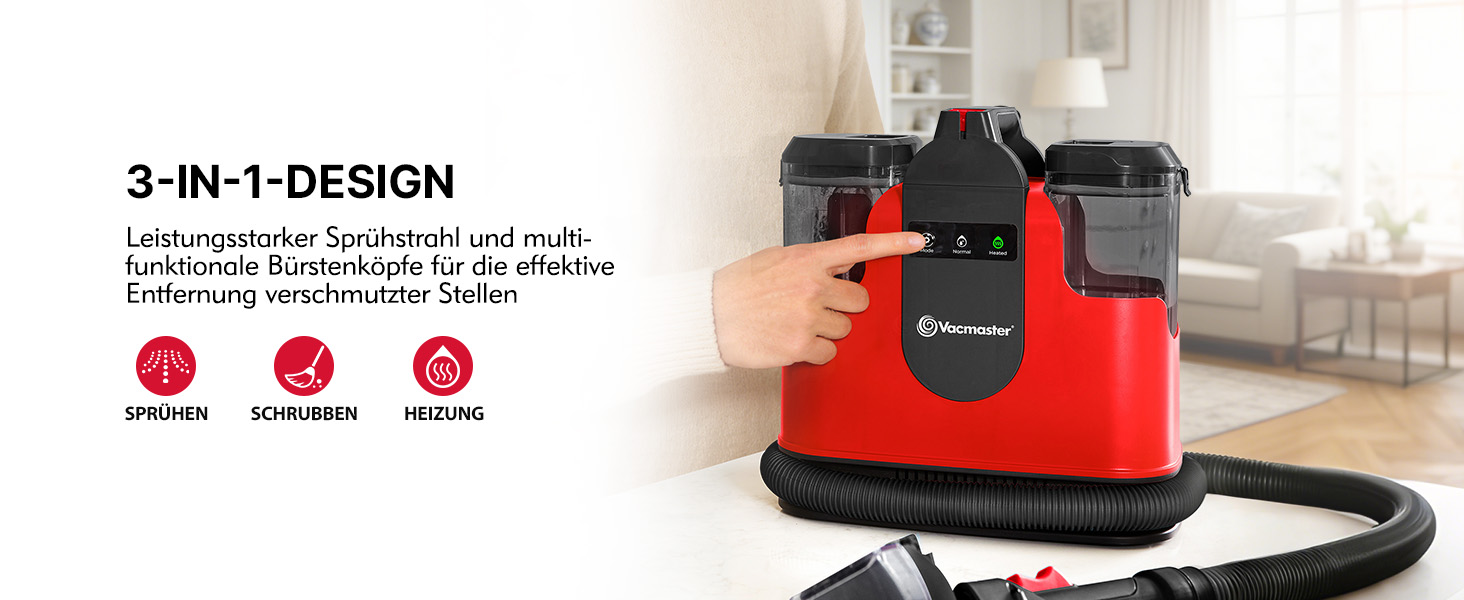 Пилосос миючий Vacmaster STMEUB01 для м'яких меблів та килимів 15КПа, 1150 Вт