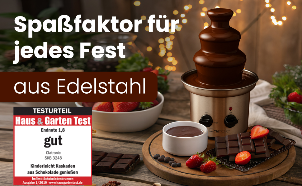 Шоколадний фонтан Clatronic SKB 3248 з функцією плавлення | для фруктів та випічки | легко чистити