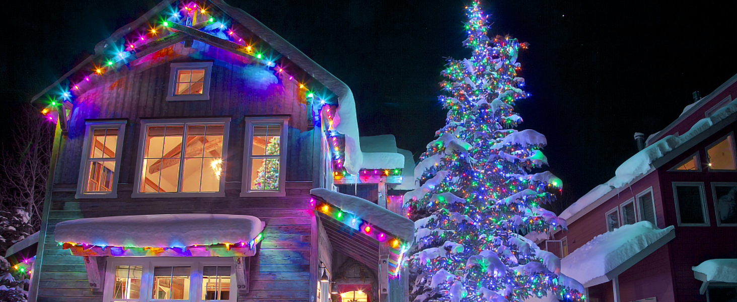 Гірлянда світлодіодна зовнішня 100 метрів, 1000 LED, святкова, вологостійка IP44, 8 режимів, для декорування дому, вечірки, ялинки, балкону, тераси (кольорова, 50м500LED)