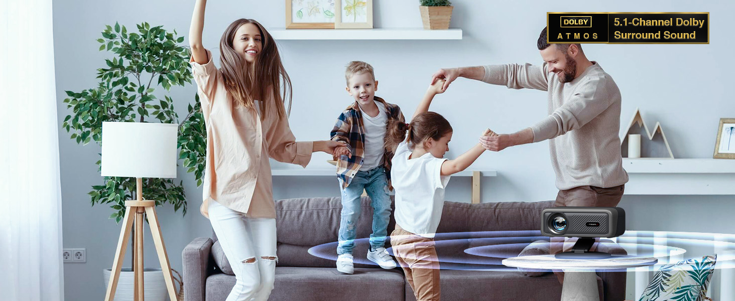 4K проєктор VISSPL A-28000L з автофокусом та корекцією трапецеїдальних спотворень: 28000 люмен, WiFi6, Bluetooth, Dolby Audio, Netflix, для домашнього кінотеатру та використання на відкритому повітрі