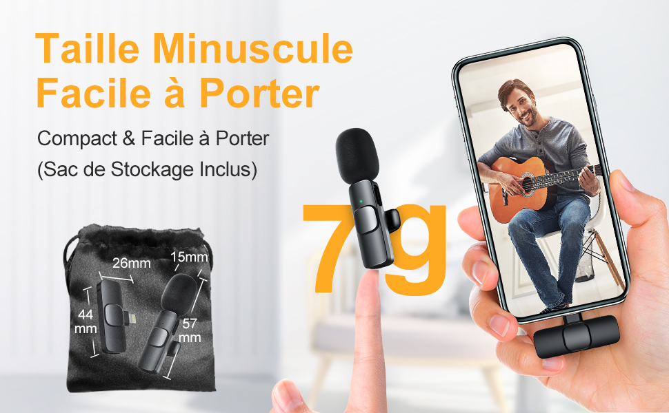 Бездротовий петличний мікрофон Lavalier з Lightning-роз'ємом для iPhone/iPad/Android. Безшумовий, 120м, CP1(A)