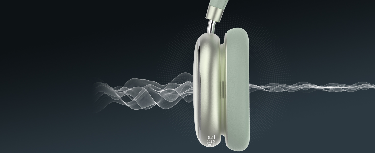 Навушники бездротові Bluetooth 6.0 NC95 з шумозаглушенням, поворотним регулятором, 120+ годин роботи, EQ налаштування через додаток, зелені для подорожей та спорту