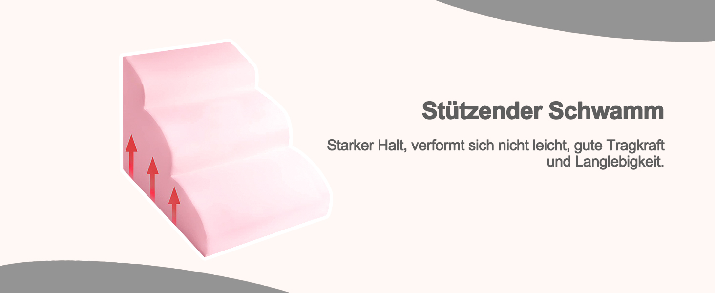 Сходинки для тварин Galatée: 3-ступеневі сходи з щільного пінополіуретану, знімний чохол на блискавці, для собак та інших домашніх тварин (Світло-коричневий)