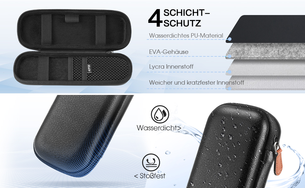 Чохол для Apple Pencil та інших стилусів, преміум шкіра, з відділенням для кабелю USB (чорний)