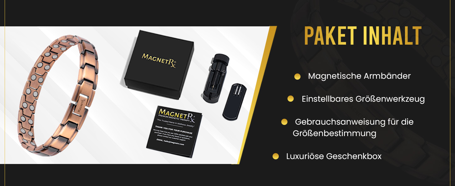 Браслет на руку чоловічий MagnetRX® з чистої міді – Магнітний браслет для чоловіків для магнітної терапії – Ідеально підходить при артриті та синдромі зап'ястного каналу – Включає інструмент для регулювання довжини (Leo Style) Leo Style Men Copper