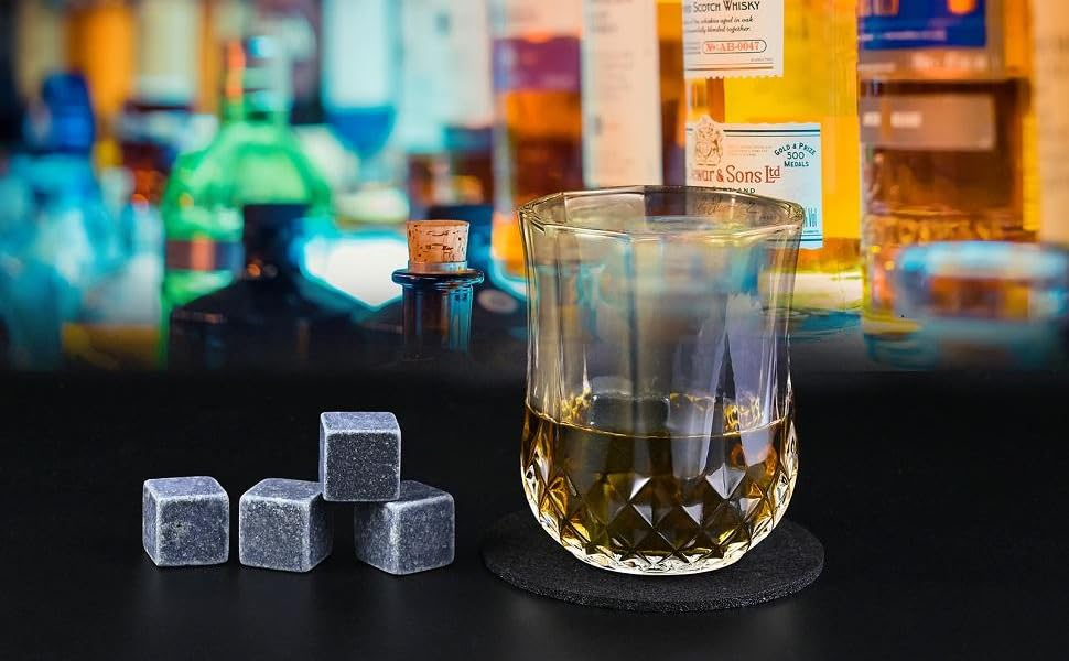 Набір для віскі GOLDGE: 2 келихи, пінцети, підставки, охолоджуючі камені