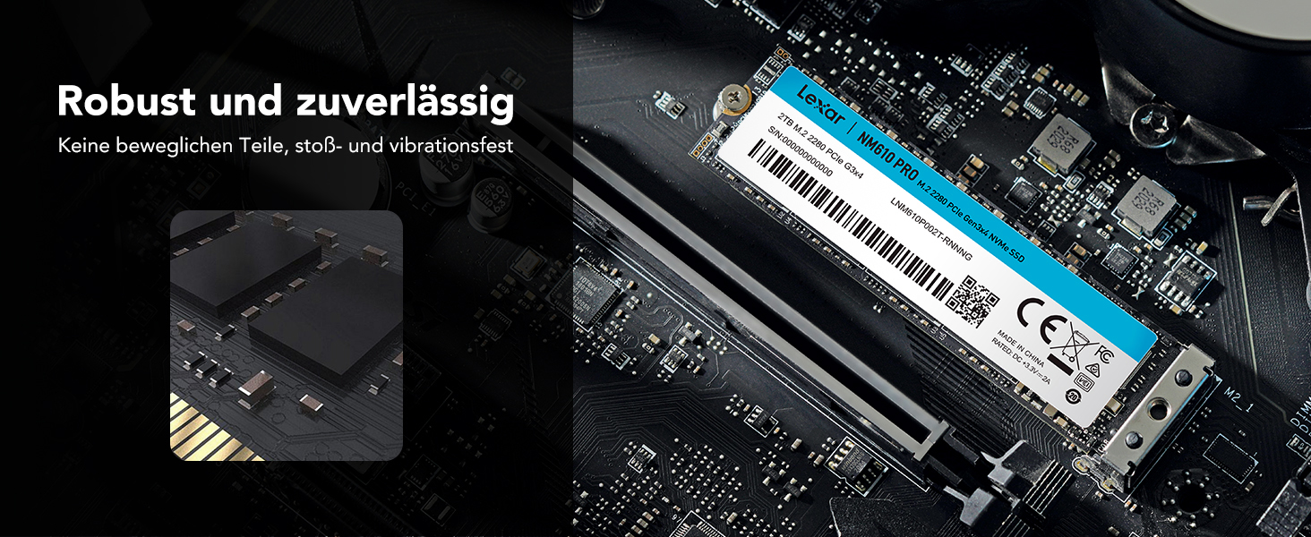 Lexar NM610 PRO 1TB SSD: Швидкий M.2 NVMe SSD для ноутбука та ПК (3300 МБ/с)