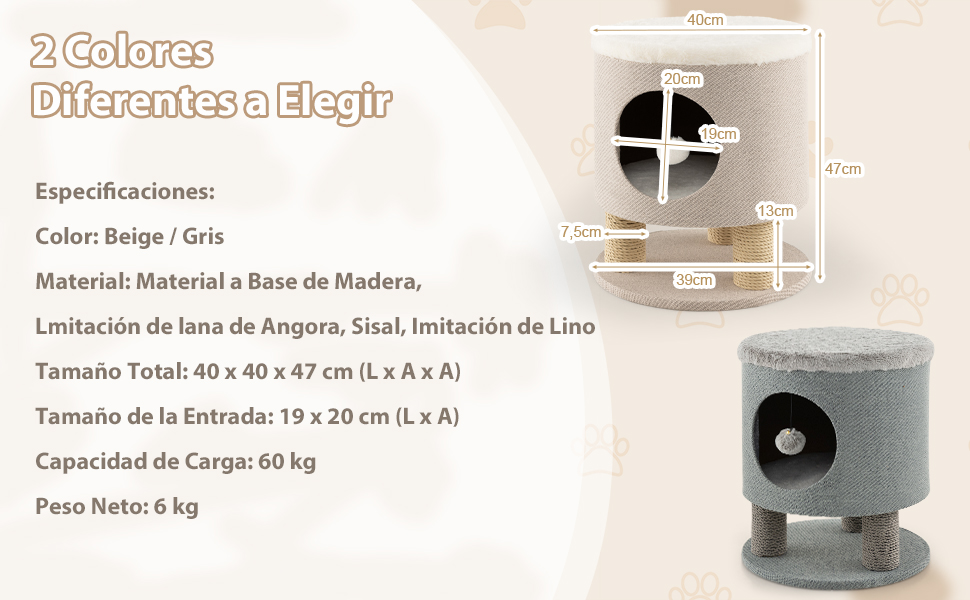 Котячий будиночок SOARS з когтеточкою, 3 яруси, 2 будиночки та ліжко, когтеточний комплекс для котів