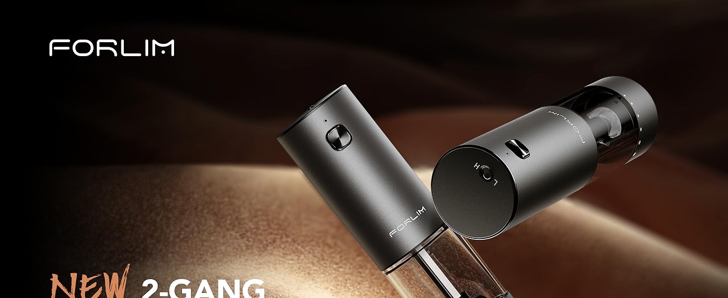 Електрична мельниця для солі та перцю FORLIM, USB-зарядка, регулювання помелу, 7 ступенів, 2 шт. (чорний+білий)