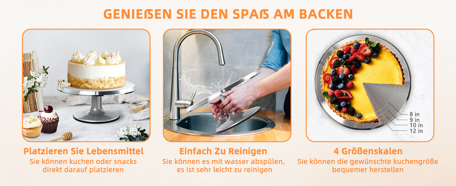 Поворотний підставка для тортів, Uten - поворотний стенд для випічки, торти, декор, алюміній