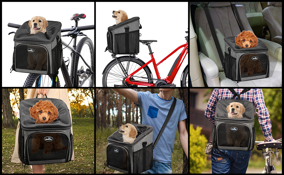 Фahrradkorb Wakytu Hunde Transporteur: Рюкзак-переноска для собак на велосипеді, сірий, 31x26x36 см