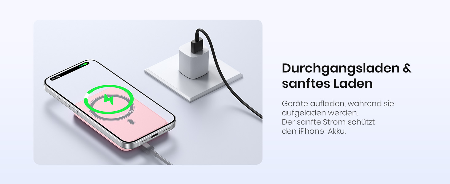 Power Bank A ADDTOP 10000mAh з PD 20W, USB-C, бездротова зарядка та LED дисплеєм (Рожевий)