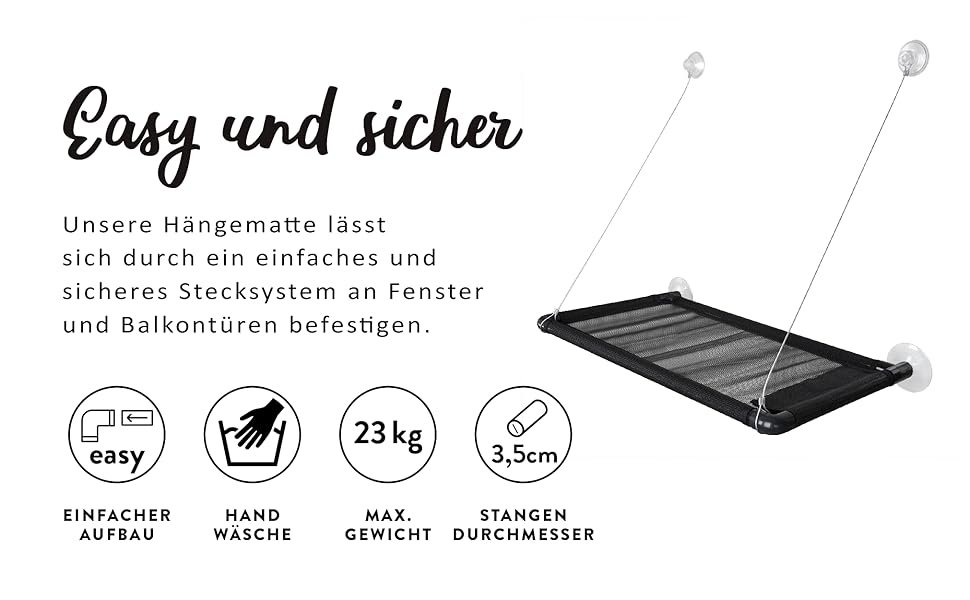 Ліжко-вікно для котів Riijk до 23 кг, чорне (M), 49 x 40 см