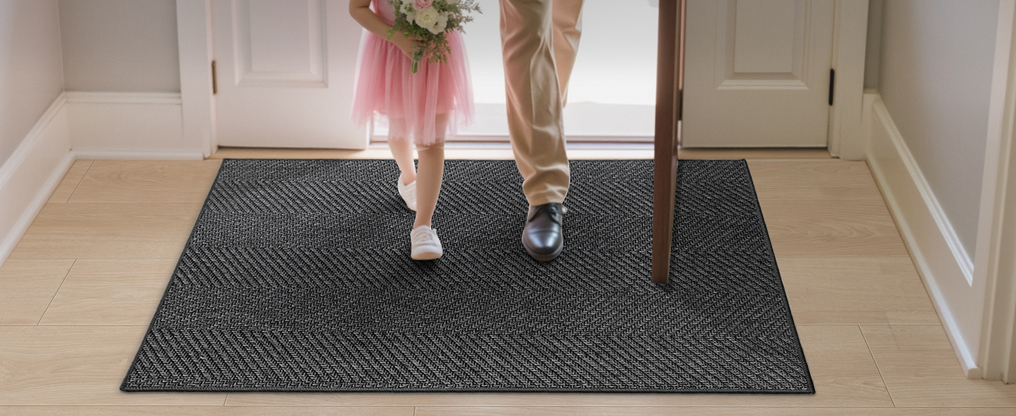 Килимок для дому COLOR&GEOMETRY 43x76 см, сірий, машинне прання, неслизький, для входу, вбираючий, для передпокою, коридору