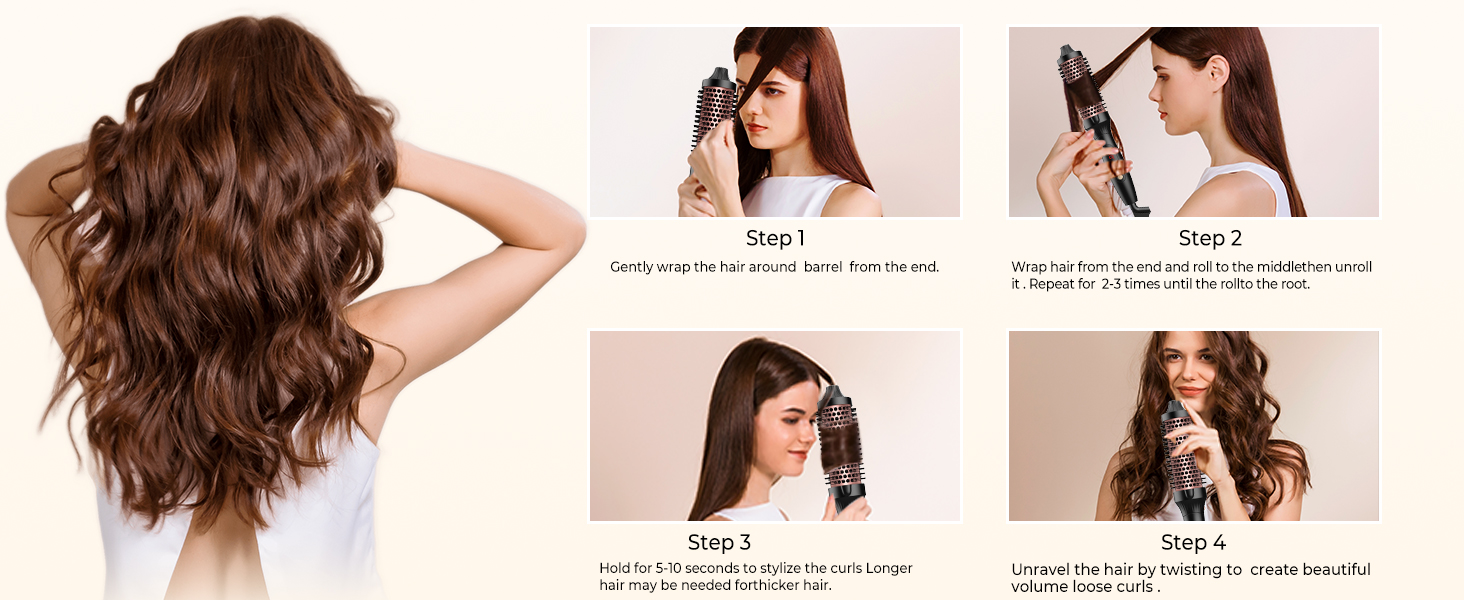 UKLISS Hairstyler 6 в 1: Airbrush, круглі щітки, плойка, фен, випрямляч | 1000W | для локонів, об'єму, випрямлення та сушіння