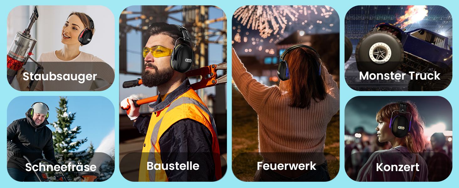 Захисні навушники Dr.meter SNR 31dB: комфортні та регульовані для дорослих, чорно-жовті