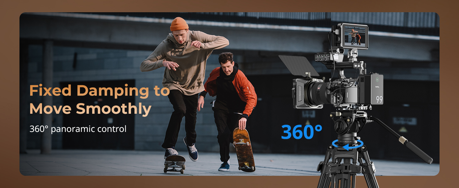 Професійний вуглецевий відеоштатив SmallRig AD-80 FreeBlazer (4163) з гідравлічною головою, навантаження 8 кг, двопозиційна QR-платформа