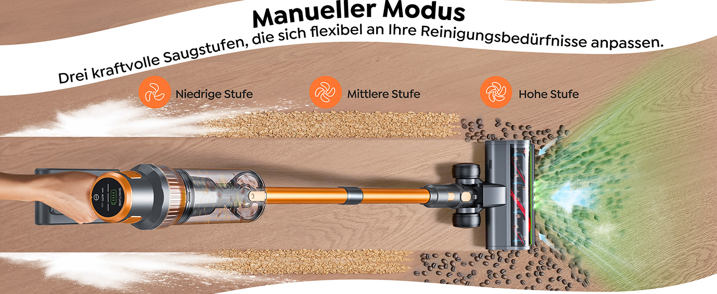 Бездротовий акумуляторний пилосос SMOTURE 50000 Па, 65 хв роботи, для дому, легкий, з гнучким шлангом, антизаплутана щітка, знімний акумулятор, для шерсті тварин, килимів, твердих підлог та авто