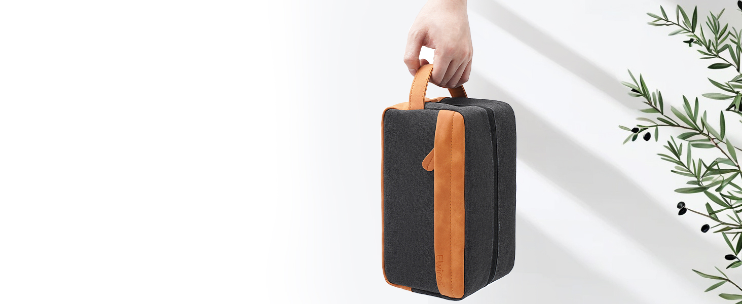 Чоловіча дорожня сумка Elviros для подорожей, подарунок для чоловіка, підвісна, косметичка-доріжній набір, водонепроникна, з PU-шкіри, велика місткість, для подорожей та ванної кімнати, чорна