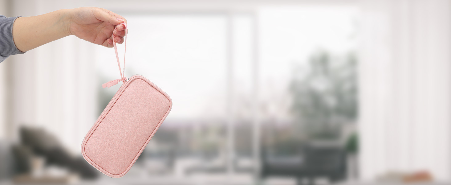 Органайзер для аксесуарів Lacdo: чохол для флешки, кабелів, USB-накопичувачів (рожевий)