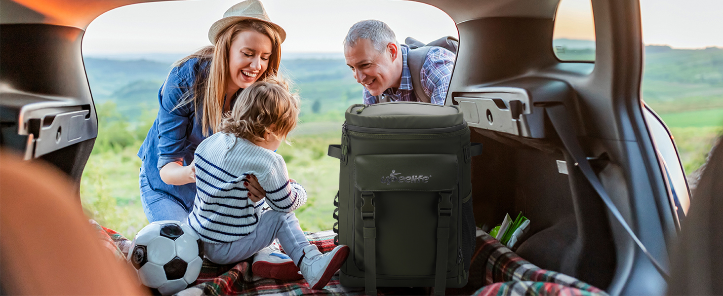 Рюкзак-холодильник Upeelife 30L з килимком для пікніка, водонепроникний, для кемпінгу та пікніків, зелений