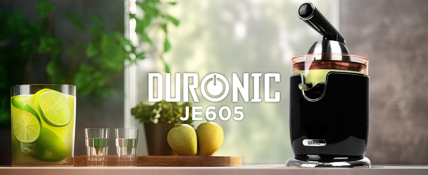 Електрична соковитискачка Duronic JE605: 600W, 400мл, з нержавіючої сталі, для цитрусових та інших фруктів