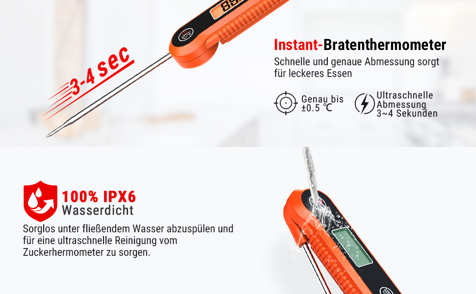 Термометр для м'яса ThermoPro TP03H IPX6: точний, водонепроникний, для гриля та приготування їжі