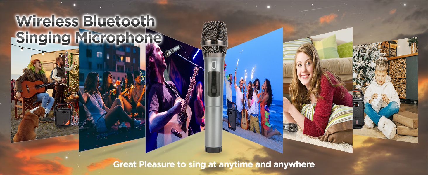 Караоке система JYX з 2 мікрофонами, Bluetooth, FM, USB, TF, AUX, Rec - PA Комплект для вечірок, дорослих та дітей