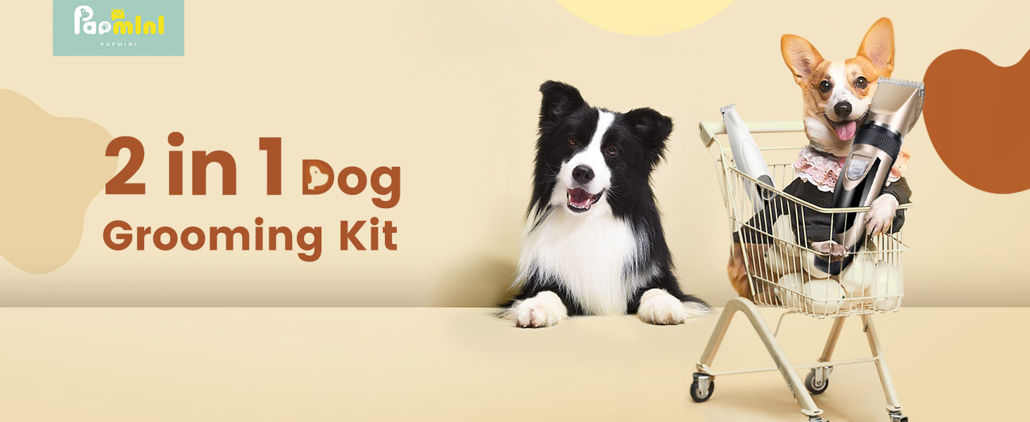 Машинка для стрижки собак 2 в 1 з тримером для лап, тиха, з LED-підсвічуванням, професійна, Type-C, для малих та великих собак і котів