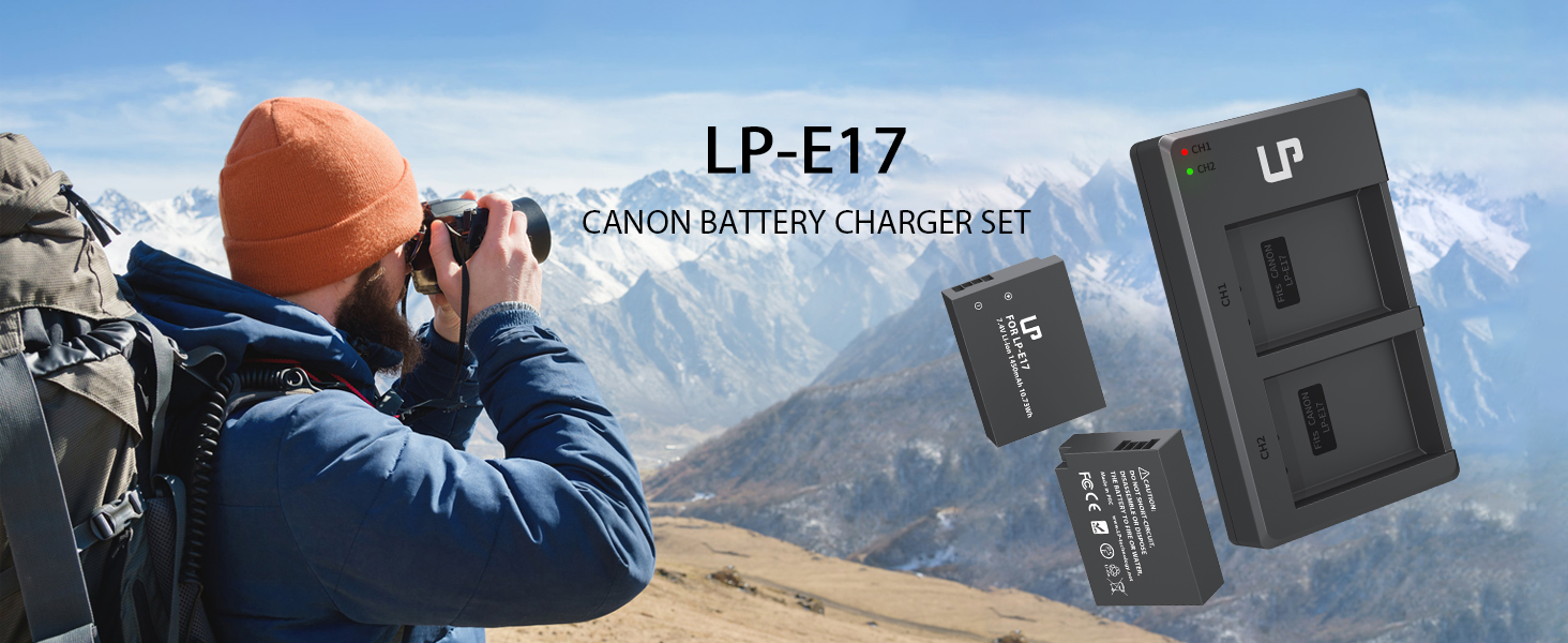 Акумулятор Canon LP-E17 + Двоканальний зарядний пристрій 2x1450mAh для EOS R8 R10 R50 RP Rebel T6i T7i T8i SL2 SL3 77D 200D 750D 760D 800D M3 M5 M6 Mark II