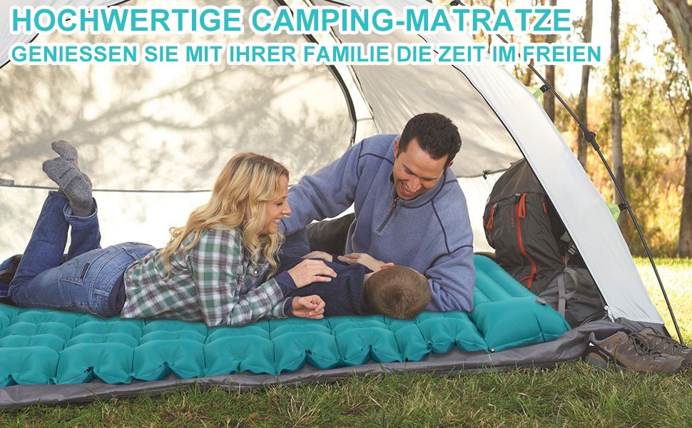 Надувна ізомат для кемпінгу DeeprBling Isomatte з самонадуванням та помпою, 200x70x10 см