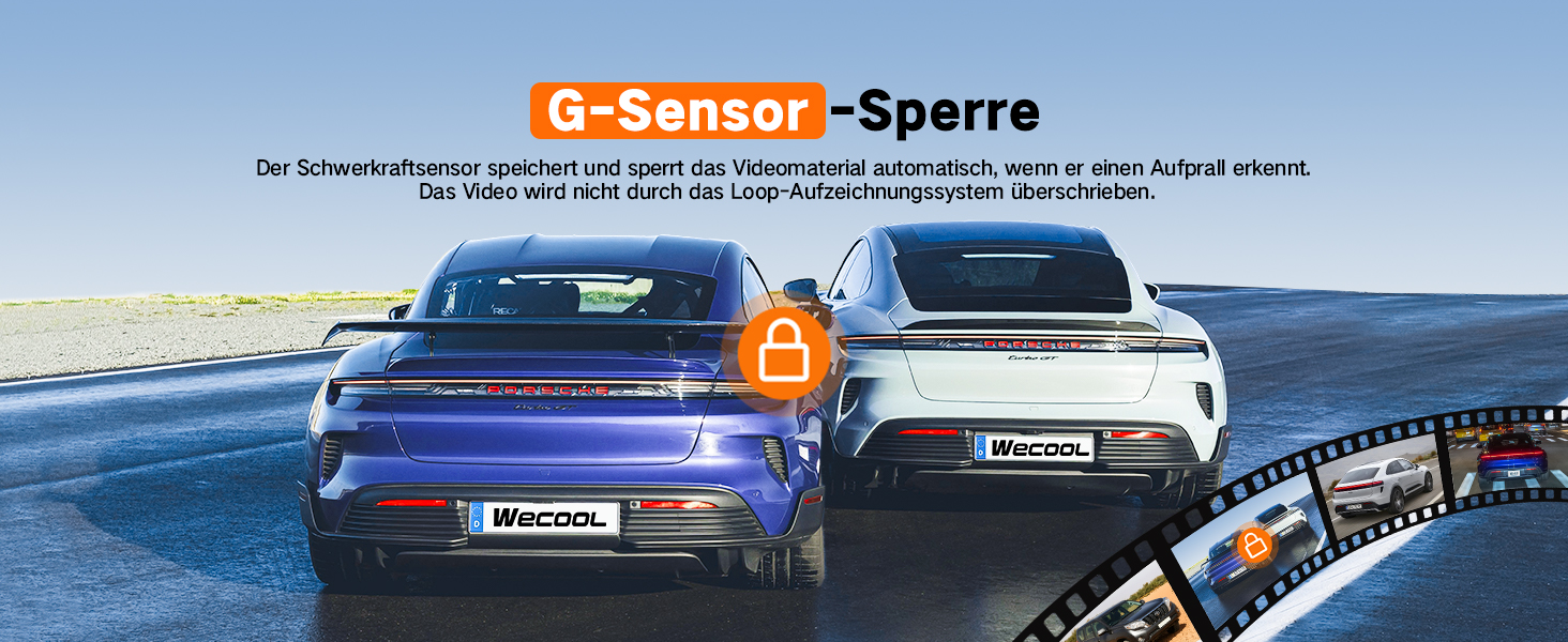 Автомобільний відеореєстратор Wecool 4K+2.5K (передній та задній), 2 канали, кут 170°+150°, 64GB SD-карта, 5GHz WiFi, нічна зйомка, G-сенсор, циклічний запис, цілодобовий моніторинг паркування