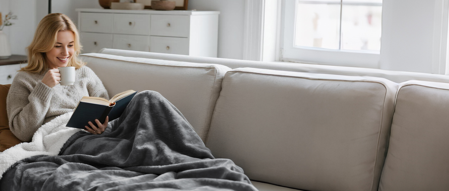 Електрична ковдра Dnenellr XXL 200x180 см з автоматичним вимкненням, 6 режимів нагріву, захист від перегріву, пральна, для ліжка та дивана