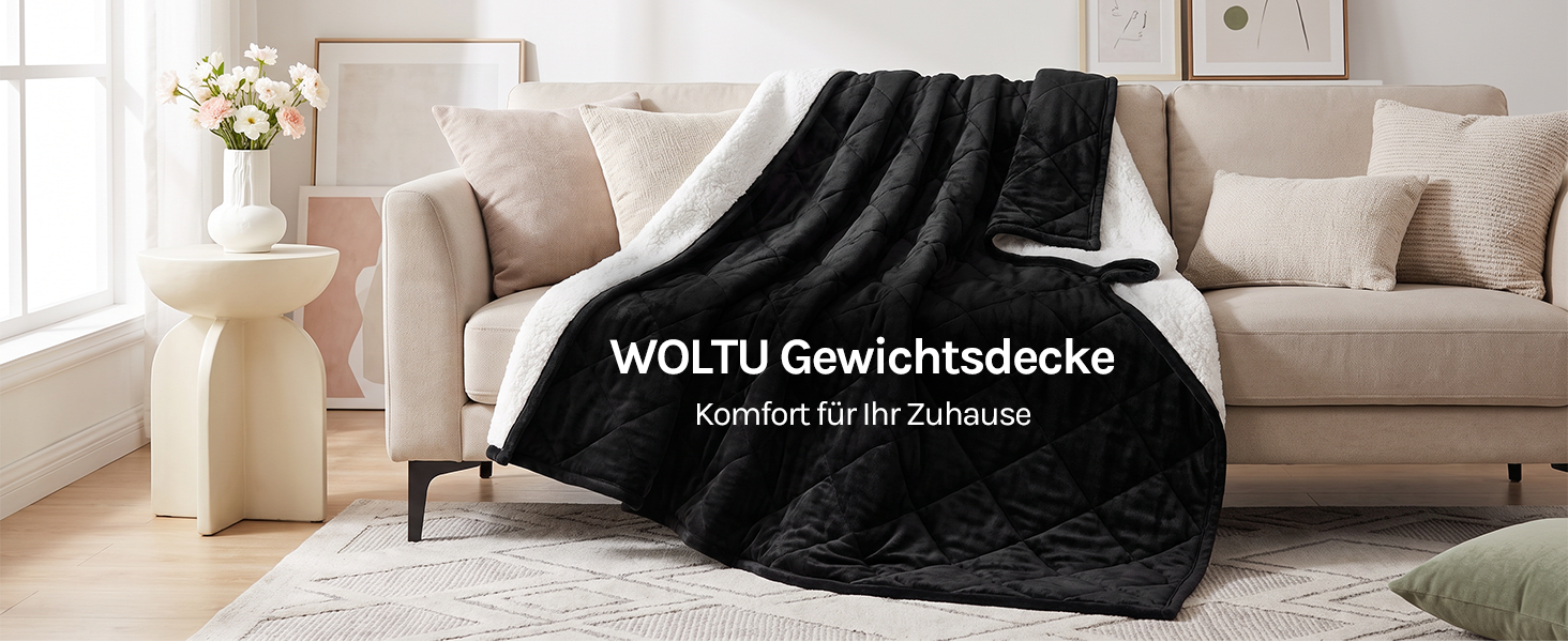 Обтяжувальна ковдра WOLTU для дорослих 150x200 см, 11 кг, антрацит — антистрес ковдра для релаксації та сну