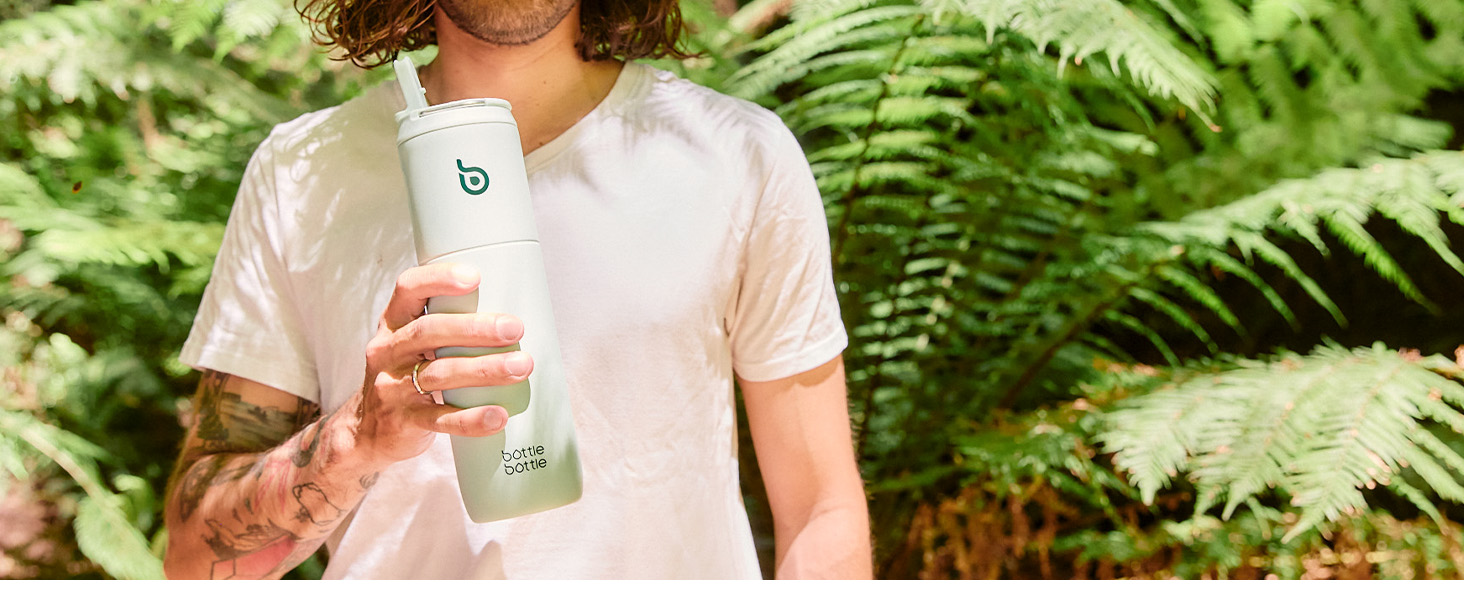 Пляшка для води BOTTLE BOTTLE 750 мл з соломинкою, кришкою та ручкою - не протікає, BPA-free, подвійні стінки, рожева. Ідеальна для спорту, подорожей та фітнесу.