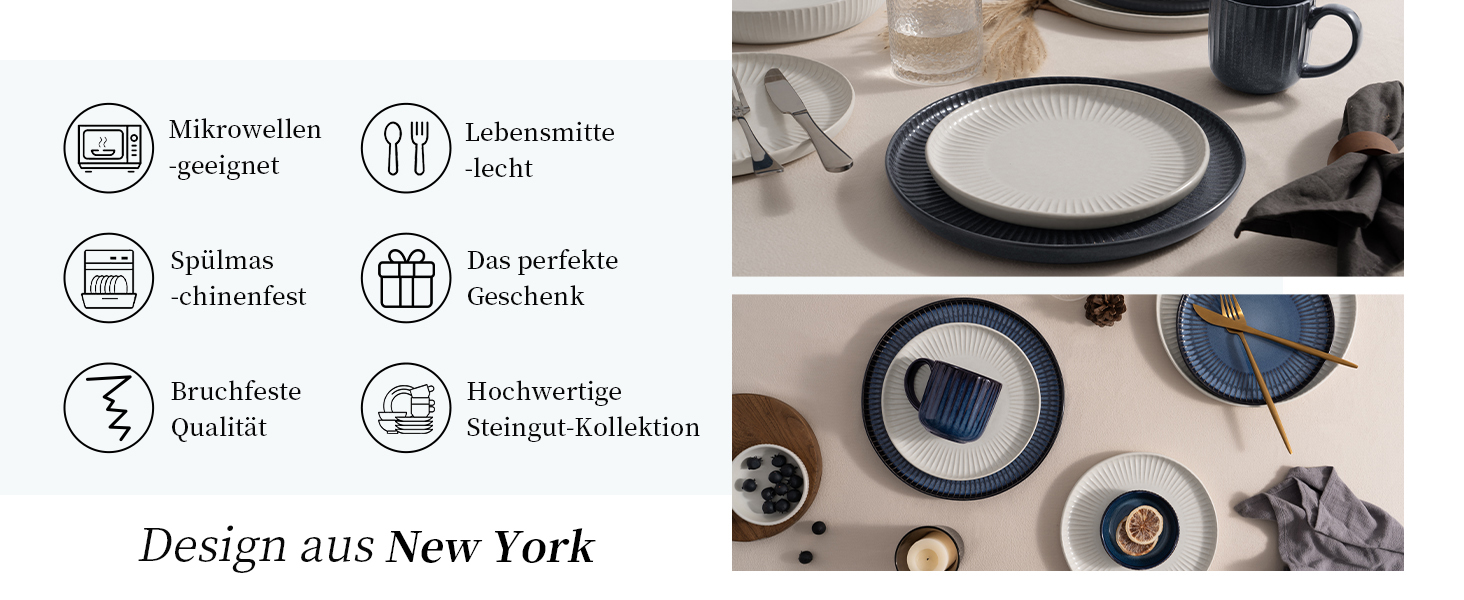 Набір посуду Starlight, 18 предметів: тарілки для 6 осіб, рельєфний, мікрохвильова піч та посудомийна машина, анти-подряпини, реактивна глазур, матовий бежево-білий