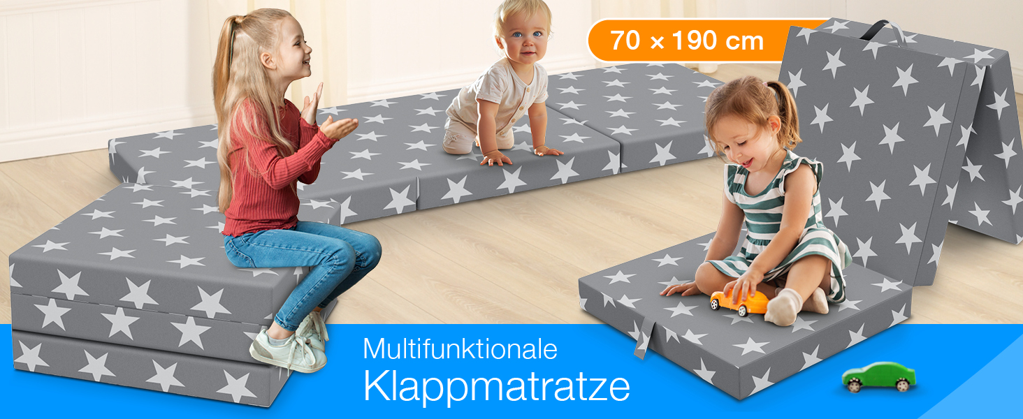 Складний матрац ELONEO 70x190 см, 9 см, для дітей і дорослих, гостьовий, туристичний, для подорожей і кемпінгу