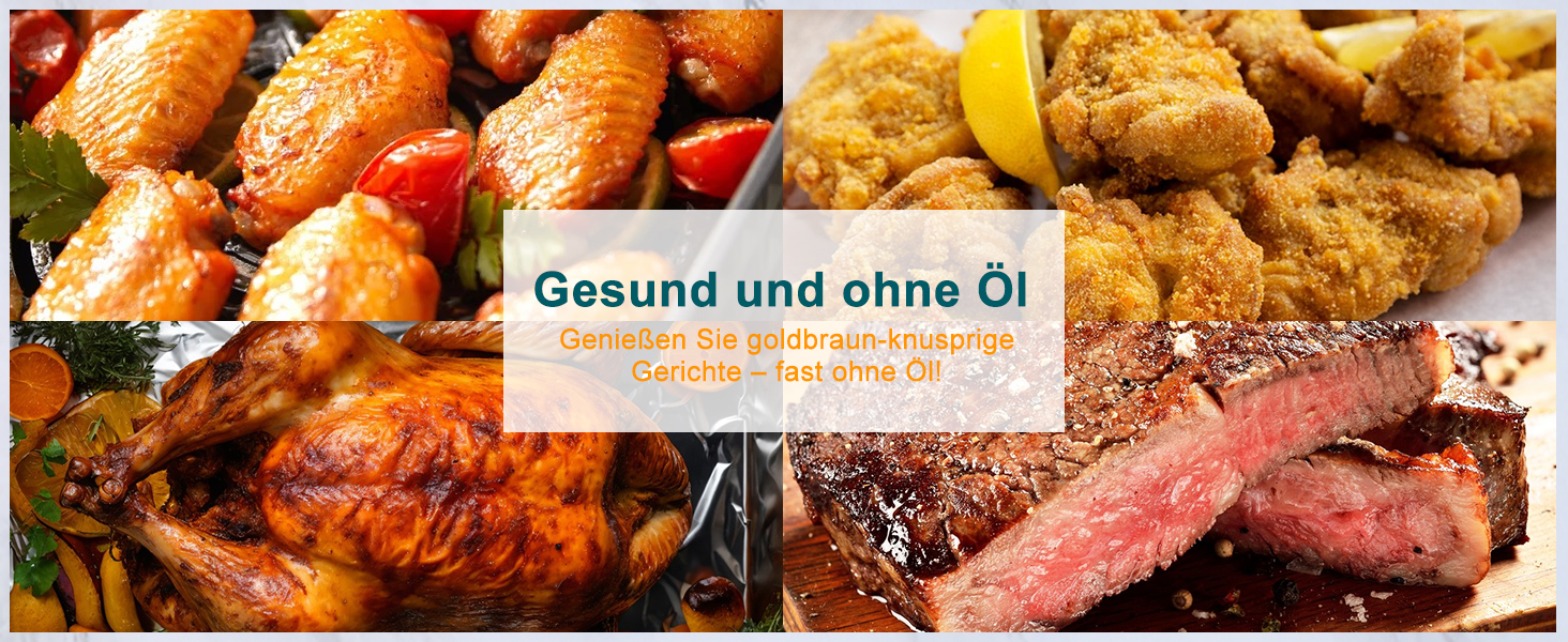 Фритюрниця повітряна з 2 камерами та вікном, 10л XXL, 8-в-1, сенсорний дисплей, таймер, без олії, здорове приготування