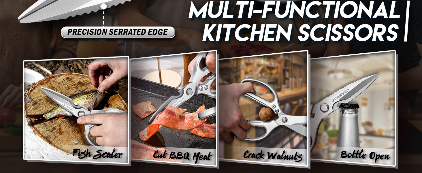 Набір кухонних ножиць DRAGON RIOT Stabile: 2 шт. (японська сталь), для м'яса, птиці, кісток. Нержавіюча сталь, гострі