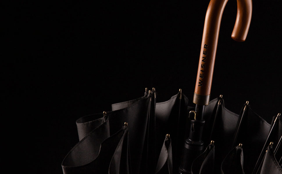 Сонцезахисний парасоль-тент WEISNER CAPITOL PRO – для 2 осіб, діаметр 120 см, 24-ти стійки, дерев'яний руків'я, тефлонове покриття, захист від вітру, з елегантним чохлом