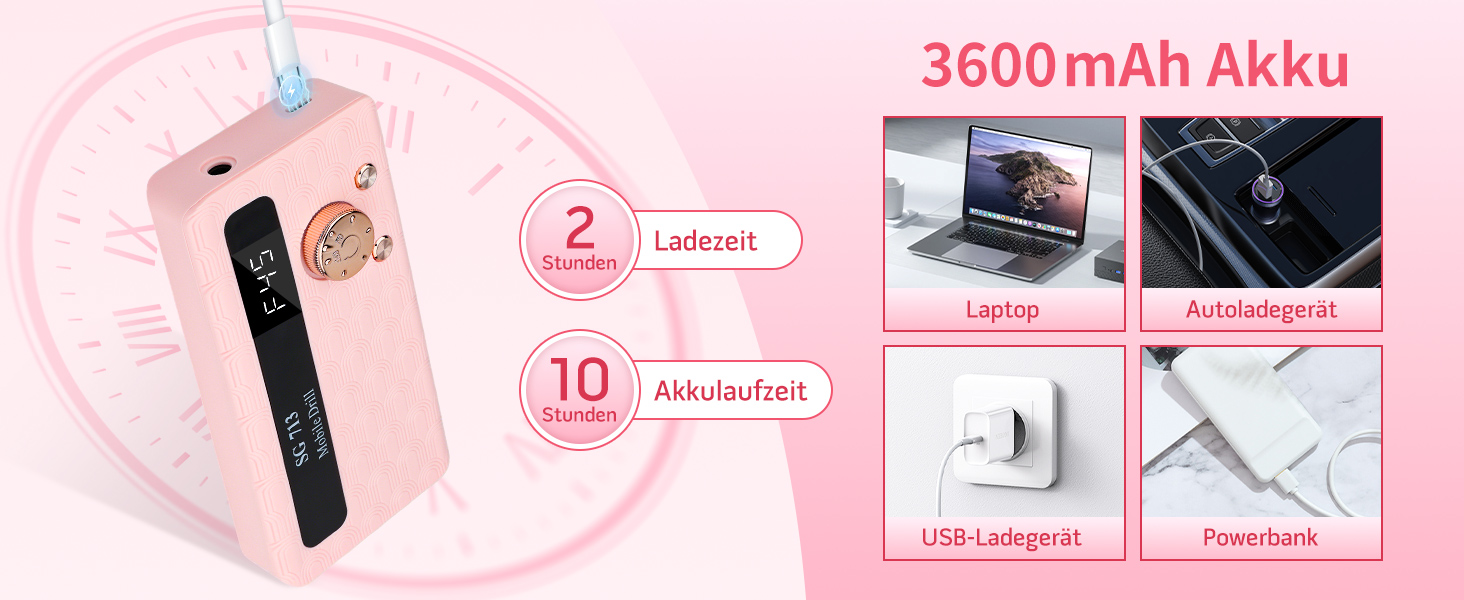 Електричний фрезер для нігтів Ziweo з LED дисплеєм, 45000 об/хв, для манікюру та педикюру, для гелю, акрилу, акригелю, Shellac