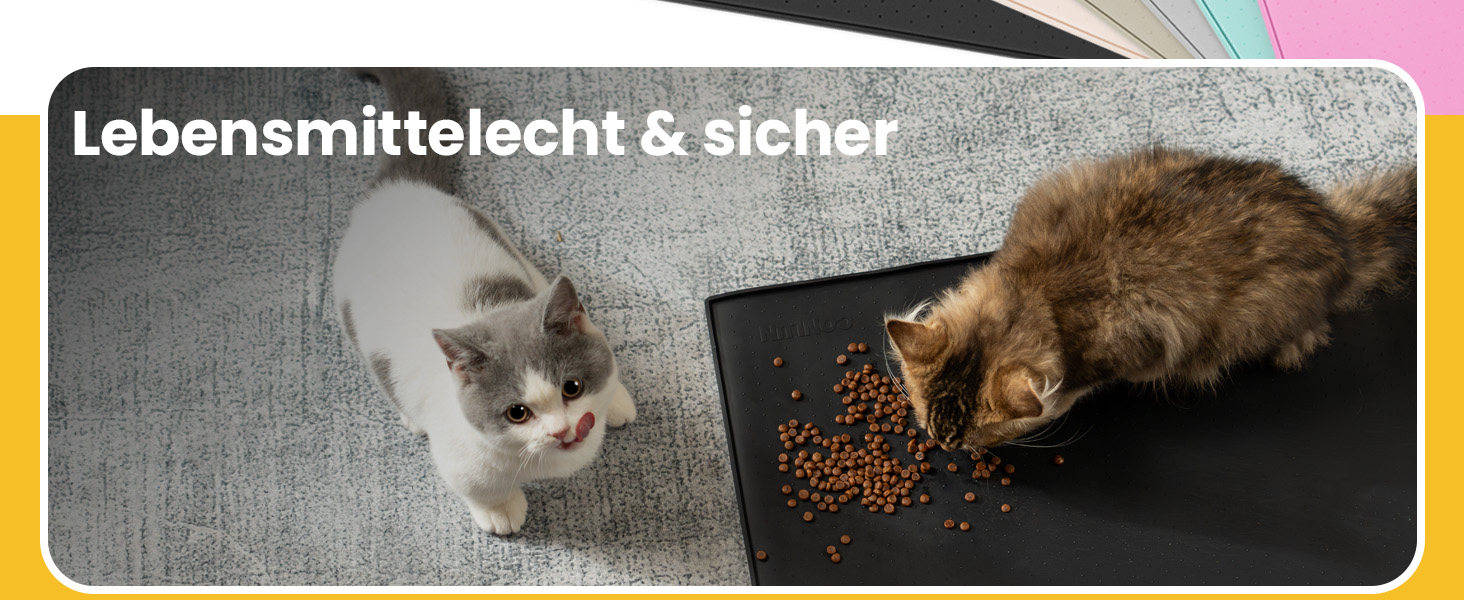 Килимок для годування собак та котів Conlun, нековзний, 100% водонепроникний, з піднятим бортиком, для запобігання розливу, придатний для миття в посудомийній машині (Taupe, 60 x 40 см)