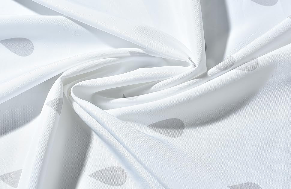 Штора для душу YOUNG DA текстильна біло-сіра з малюнком