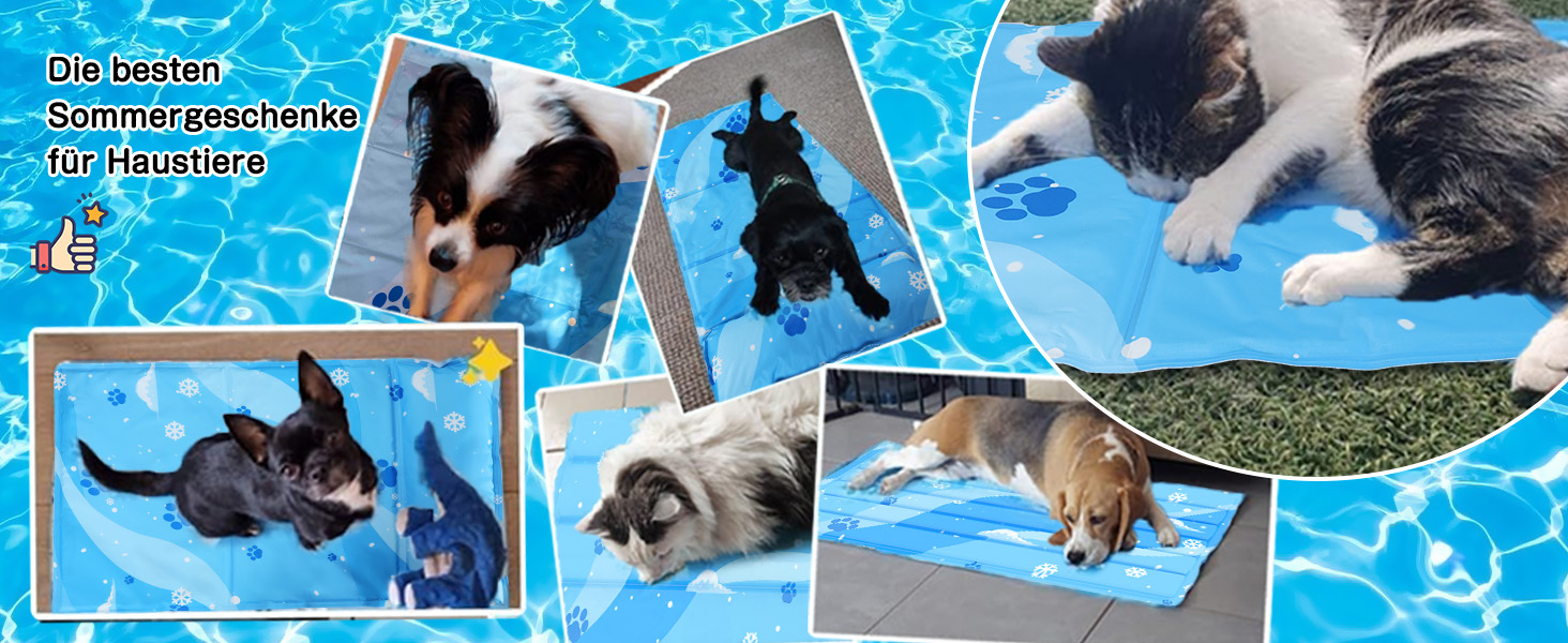 Кілим-охолоджувач для собак та котів, 50x90 см, блакитний. Самостійно охолоджуючий, з нетоксичним гелем, зносостійкий