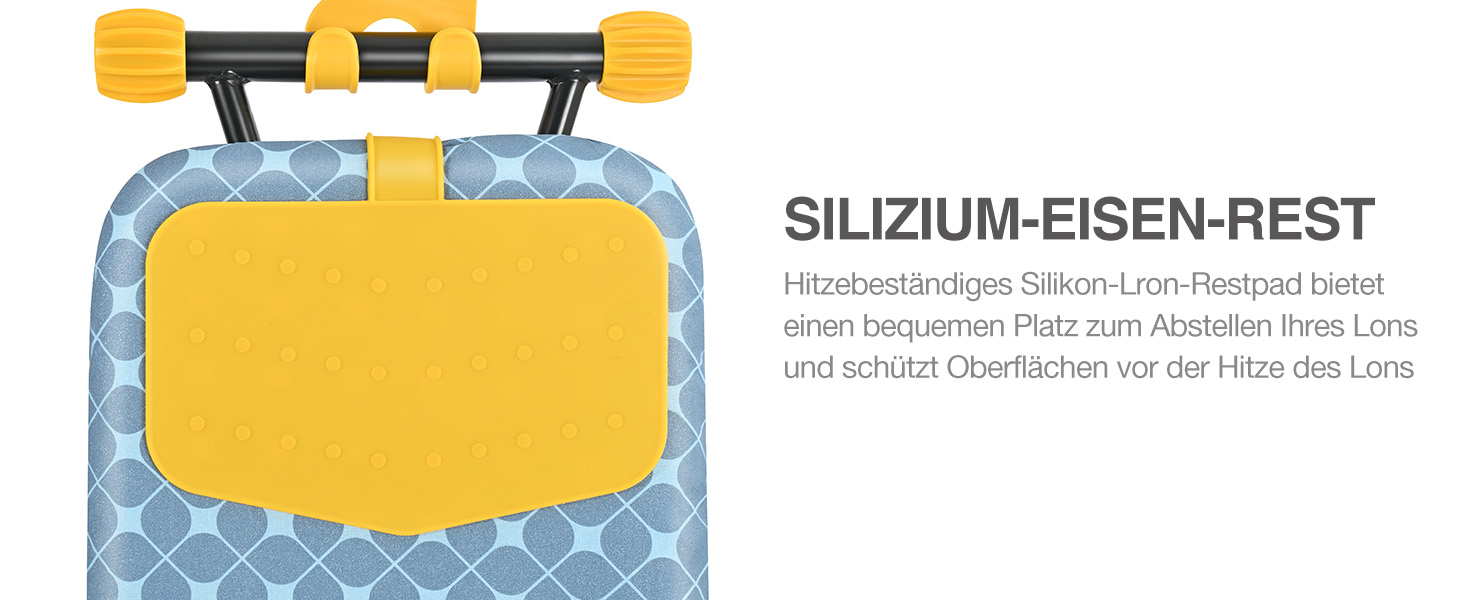 KINGRACK Прасувальна дошка з інтегрованою підкладкою з силікону, компактна та економна, з надзвичайно товстою поверхнею, 7 рівнів регулювання висоти, для підвішування на стіну та у шафу – 38x121 см, жовта