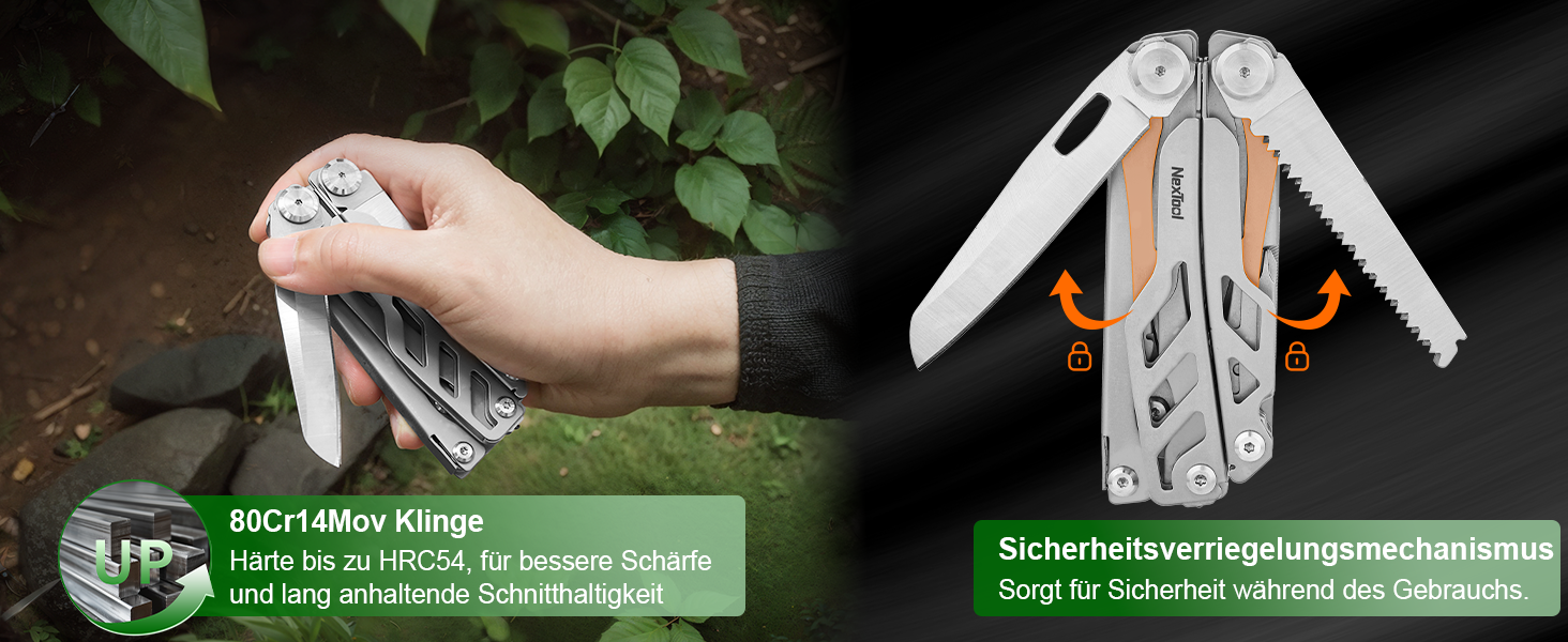 Мультитул NexTool Muiltool 19-в-1: мультифункціональний інструмент з плоскогубцями, ножем, викрутками, ножицями, з нержавіючої сталі для кемпінгу, подарунок для чоловіків (Silver Flagship Max)