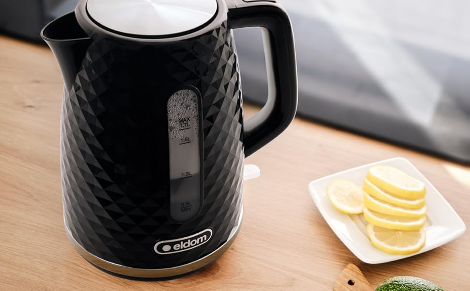 Електричний чайник Eldom C265B 1.7л, 2000W, ретро дизайн, білий | Чайник для води з індикатором рівня води