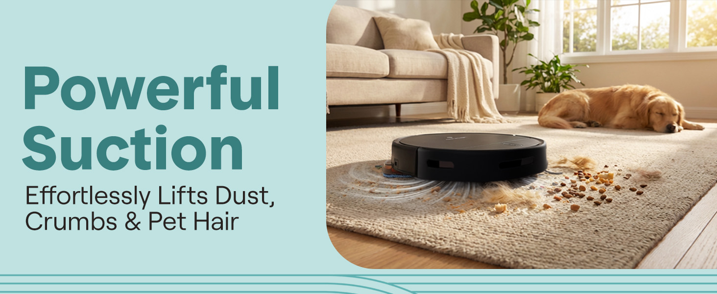 Робот-пилосос SereneLife з функцією миття, 700Pa, 3-в-1, з керуванням через додаток, з датчиками падіння, для шерсті тварин та килимів, чорний