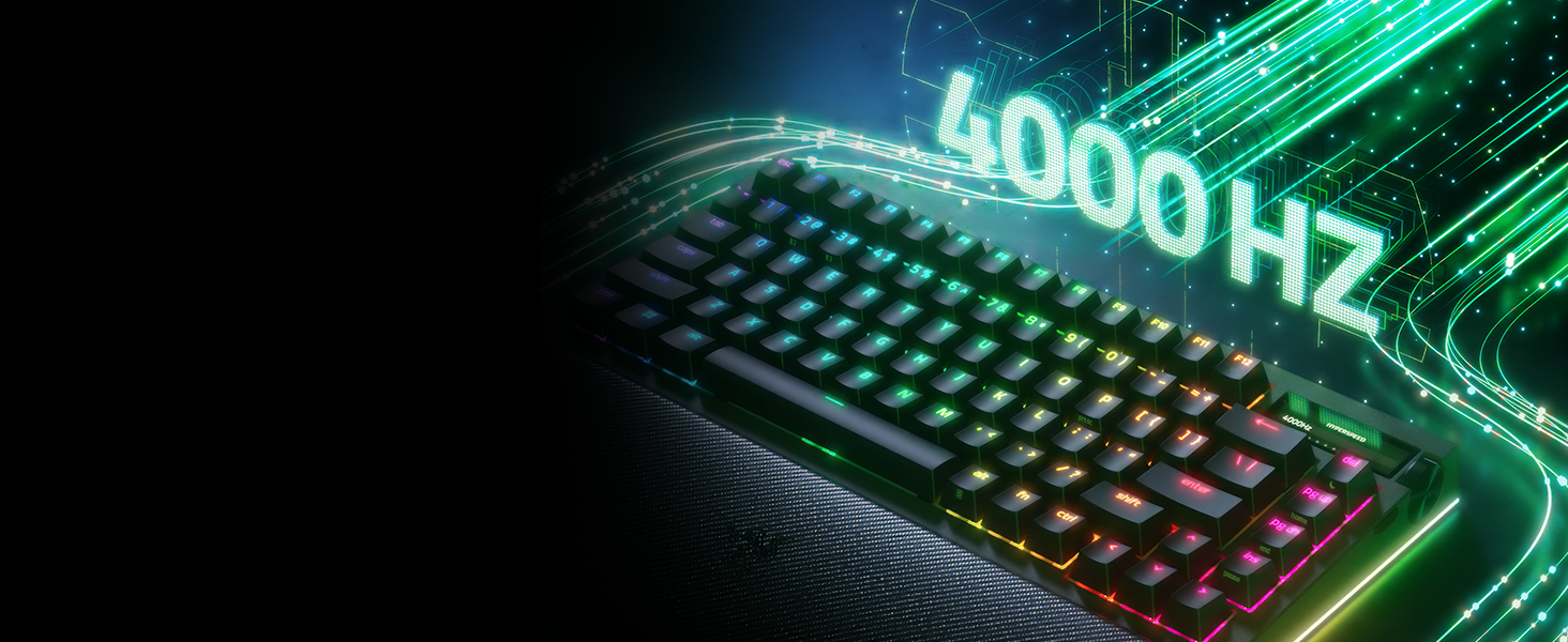 Механічна ігрова клавіатура Razer BlackWidow V4 Pro 75% з Green Switch, RGB Chroma, 6 макро-клавіші, Doubleshot ABS, QWERTY US-розкладка, чорна