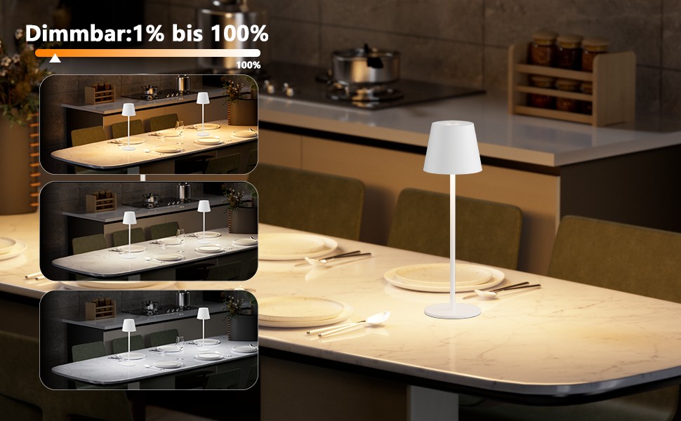 LED настільна лампа K-Bright з регулюванням яскравості, акумуляторна, бездротова, 3000K/4000K/6000K, 3 колірні температури, USB-C, IP54, вологостійка, чорна, 1 шт.